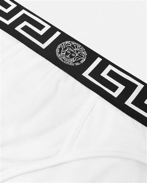 versace kleine bordjes|Greca Border Briefs White .